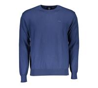 La Martina - T-shirt en coton à col rond et logo brodé - Homme - Pulls - Bleu - Taille: M