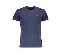 La Martina, Homme, Tops, Bleu, Taille: L Tee-shirt Élégant Col Rond en Coton avec Broderie