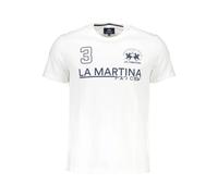La Martina, Homme, Tops, Blanc, Taille: M T-shirt Homme en Coton Blanc avalier