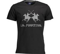 LA MARTINA T-shirt noir avec logo cavalier : Taille - 2XL Taille : 2XL