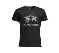 La Martina - Tee-shirt élégant avec impression emblématique - Homme - Tops - Noir - Taille: 2XL