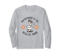 La maternité est la réalité de Funny Mama Goose Needs Coffee Manche Longue