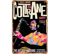 La Mecque du Jazz présente Coltrane John Quintet Affiche en métal Signe rétro décoratif pour la maison Vintage Tin Sign 8x12 pouces
