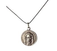LA MÉDAILLE DE LA SAINTE VISAGE DE JÉSUS (LA VISAGE DU SAINT SUAIRE) AVEC CHAÎNE DE 52 CM - 100% FABRIQUÉE EN ITALIE
