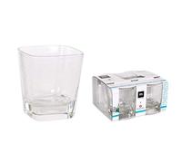 La Mediterranea 52538 Lot de 4 verres carrés en verre 350 cl