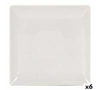 La Mediterránea Assiette plate 41678 Grès ivoire 24 x 24 x 2 cm (6 unités) (24 cm)