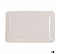La Mediterránea Lot de 24 plateaux à goûter en mélamine Blanc brillant 20 x 13 x 2 cm