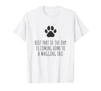 La Meilleure Partie de la journée revient à la Maison à Une Queue agitée T-Shirt Graphique avec Valeur, Homme, Blanc, XL