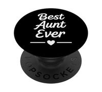 La Meilleure Tante de Tous Les Temps, Heart Script Graphic Fun Family PopSockets PopGrip Adhésif