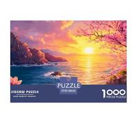 La mer Bleue et Le Soleil couchant Puzzle 1000 Pièces Adultes intéressant Puzzles 1000 Pièces Jeu De Team Building Cadeau 38x26cm/1000pcs