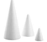 La Merceria Online Cône de polystyrène pour décoration 70 cm haut, 25 cm large (1 pièce)
