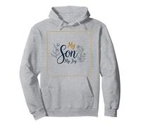 La mère du marié, Mon Fils, sa fiancée, ma Joie, Mariage Floral Sweat à Capuche, Unisexe pour Adultes, Gris Chiné, XXL