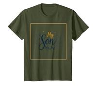 La mère du marié, Mon Fils, sa fiancée, ma Joie, Mariage Floral T-Shirt, Enfant, Olive, 8 Ans