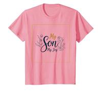 La mère du marié, Mon Fils, sa fiancée, ma Joie, Mariage Floral T-Shirt, Enfant, Rose, 12 Ans