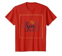 La mère du marié, Mon Fils, sa fiancée, ma Joie, Mariage Floral T-Shirt, Enfant, Rouge, 2 Ans