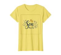 La mère du marié, Mon Fils, sa fiancée, ma Joie, Mariage Floral T-Shirt, Femme, Citron, XS