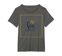 La mère du marié, Mon Fils, sa fiancée, ma Joie, Mariage Floral T-Shirt, Femme Grandes Tailles, Asphalte, 4X