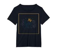 La mère du marié, Mon Fils, sa fiancée, ma Joie, Mariage Floral T-Shirt, Femme Grandes Tailles, Noir, 3X