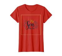 La mère du marié, Mon Fils, sa fiancée, ma Joie, Mariage Floral T-Shirt, Femme, Rouge, M