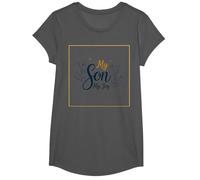 La mère du marié, Mon Fils, sa fiancée, ma Joie, Mariage Floral T-Shirt, Fille, Asphalte, XS