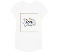 La mère du marié, Mon Fils, sa fiancée, ma Joie, Mariage Floral T-Shirt, Fille, Blanc, M