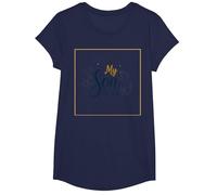 La mère du marié, Mon Fils, sa fiancée, ma Joie, Mariage Floral T-Shirt, Fille, Bleu Marine, L