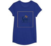 La mère du marié, Mon Fils, sa fiancée, ma Joie, Mariage Floral T-Shirt, Fille, Bleu Royal, XS