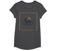 La mère du marié, Mon Fils, sa fiancée, ma Joie, Mariage Floral T-Shirt, Fille, Chiné Foncé, M