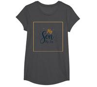 La mère du marié, Mon Fils, sa fiancée, ma Joie, Mariage Floral T-Shirt, Fille, Chiné Foncé, S