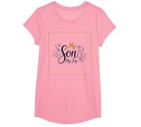 La mère du marié, Mon Fils, sa fiancée, ma Joie, Mariage Floral T-Shirt, Fille, Rose, S