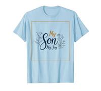La mère du marié, Mon Fils, sa fiancée, ma Joie, Mariage Floral T-Shirt, Homme, Bleu Céleste, XL