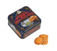 La Mere Poulard® 1888 | Biscotti al Puro Burro Salato | Lattina Biscotti Francesi al Burro | Frollini al Burro - 1 x 250 Gr | Lattina Regalo Decori Blù con Biscotti