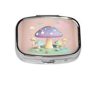 La mini boîte à médicaments carrée est adaptée pour mettre dans les poches ou les portefeuilles. Elle est facile à ouvrir et pratique. Motif champignon de dessin animé