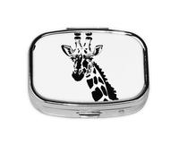 La mini boîte à médicaments carrée est adaptée pour mettre dans les poches ou les portefeuilles. Elle est facile à ouvrir et pratique. Girafe noire et blanche