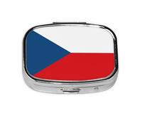 La mini boîte à médicaments carrée est adaptée pour mettre dans les poches ou les portefeuilles. Elle est facile à ouvrir et pratique. Drapeau de la République tchèque