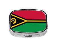 La mini boîte à médicaments carrée est adaptée pour mettre dans les poches ou les portefeuilles. Elle est facile à ouvrir et pratique. Drapeau du Vanuatu