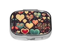La mini boîte à médicaments carrée est adaptée pour mettre dans les poches ou les portefeuilles. Elle est facile à ouvrir et pratique. Fleur écrasée en forme de cœur