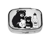 La mini boîte à médicaments carrée est adaptée pour mettre dans les poches ou les portefeuilles. Elle est facile à ouvrir et pratique. Joli ours en forme de bouteille de lait