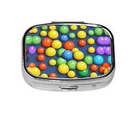 La mini boîte à médicaments carrée est adaptée pour mettre dans les poches ou les portefeuilles. Elle est facile à ouvrir et pratique. Boules colorées