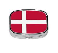La mini boîte à médicaments carrée est adaptée pour mettre dans les poches ou les portefeuilles. Elle est facile à ouvrir et pratique. Drapeau danois