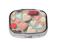 La mini boîte à médicaments carrée est adaptée pour mettre dans les poches ou les portefeuilles. Elle est facile à ouvrir et pratique. Motif amour