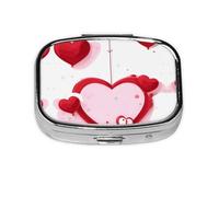 La mini boîte à médicaments carrée est adaptée pour mettre dans les poches ou les portefeuilles. Elle est facile à ouvrir et pratique. Petit cœur rouge