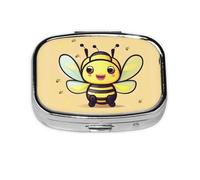 La mini boîte à médicaments carrée est adaptée pour mettre dans les poches ou les portefeuilles. Elle est facile à ouvrir et pratique. Abeille jaune