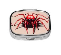 La mini boîte à médicaments carrée est adaptée pour mettre dans les poches ou les portefeuilles. Elle est facile à ouvrir et pratique. Jolie petite araignée rouge