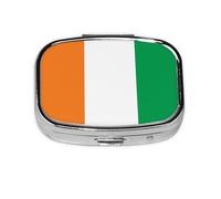 La mini boîte à médicaments carrée est adaptée pour mettre dans les poches ou les portefeuilles. Elle est facile à ouvrir et pratique. Drapeau de la Côte d'Ivoire