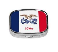 La mini boîte à médicaments carrée est adaptée pour mettre dans les poches ou les portefeuilles. Elle est facile à ouvrir et pratique. Drapeau de l'État de l'Iowa