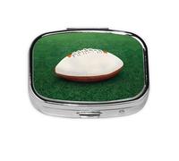 La mini boîte à médicaments carrée est adaptée pour mettre dans les poches ou les portefeuilles. Facile à ouvrir et pratique. Ballon de rugby blanc