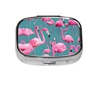 La mini boîte à pharmacie carrée est adaptée pour mettre dans les poches ou les portefeuilles. Elle est facile à ouvrir et pratique. Un flocage de flamants roses