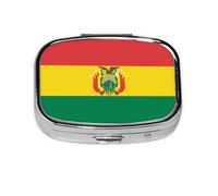 La mini boîte à pharmacie carrée est adaptée pour mettre dans les poches ou les portefeuilles. Elle est facile à ouvrir et pratique. Drapeau de la Bolivie