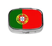 La mini boîte à pharmacie carrée est adaptée pour mettre dans les poches ou les portefeuilles. Elle est facile à ouvrir et pratique. Drapeau portugais